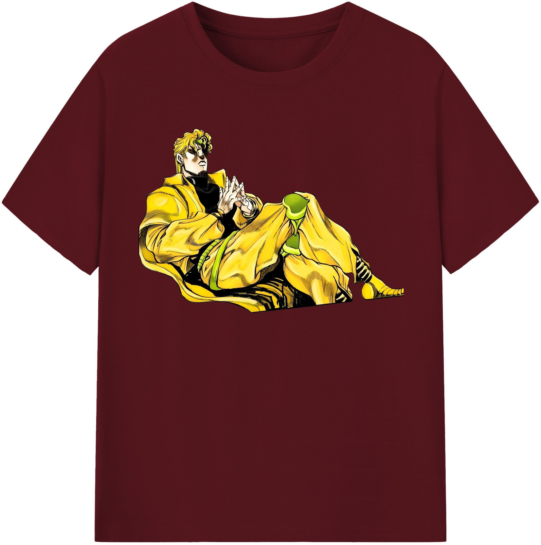 （画像用） ジョジョの奇妙な冒険 ディオ?ブランドー JoJo's Bizarre Adventure Dio Brando 綿100％半袖Tシャツ（フロントプリント）